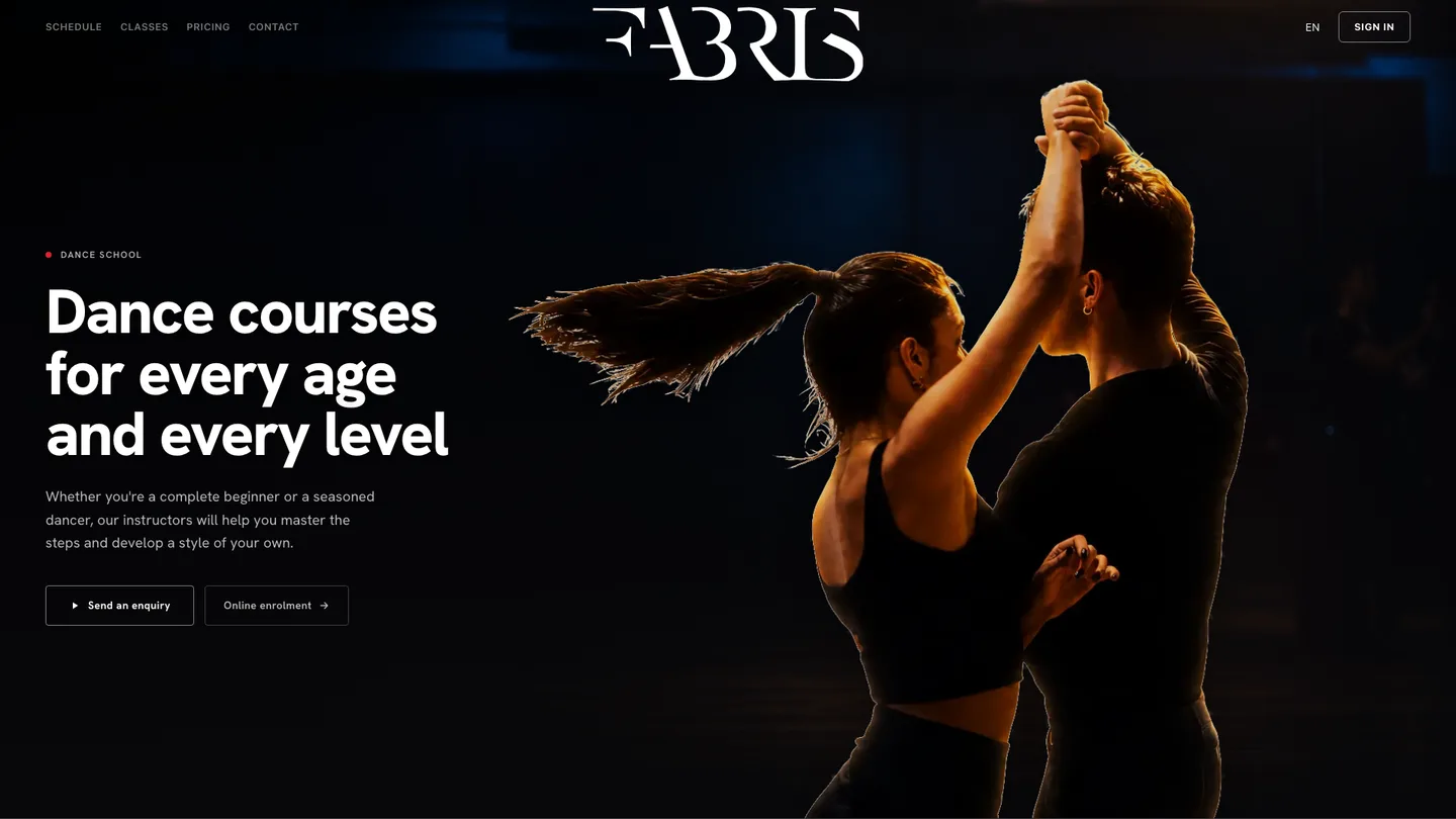 The Fabris dance school website
